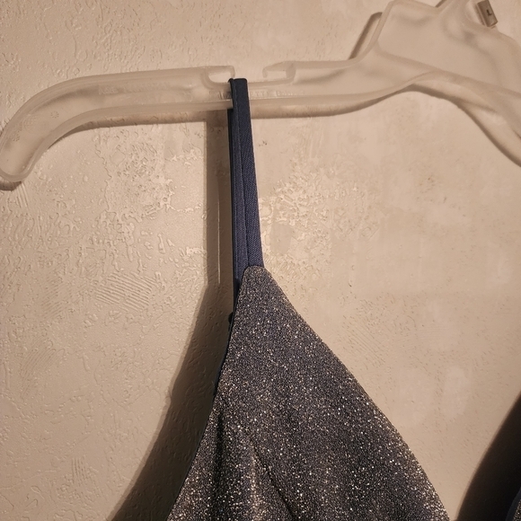 Ever Pretty Shiny Deep V Neck Short Dress Dusty Navy Size (10) - Picture 7 of 15